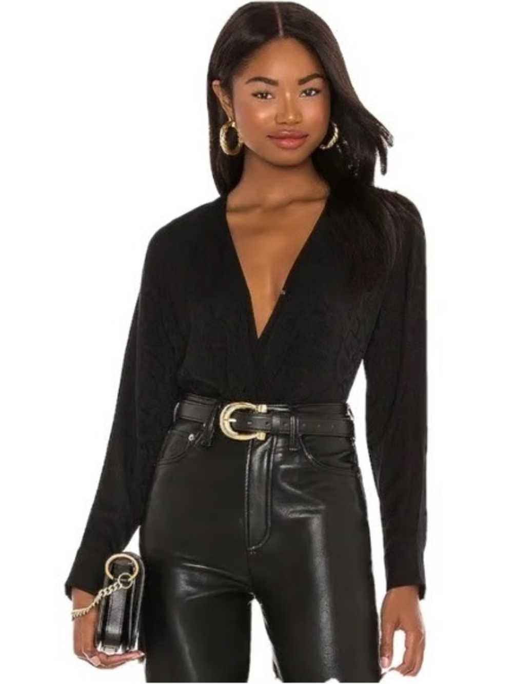 Rails Hillary Black Snake Blouse